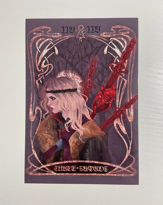 Three of Swords Nat Tarot Card Print