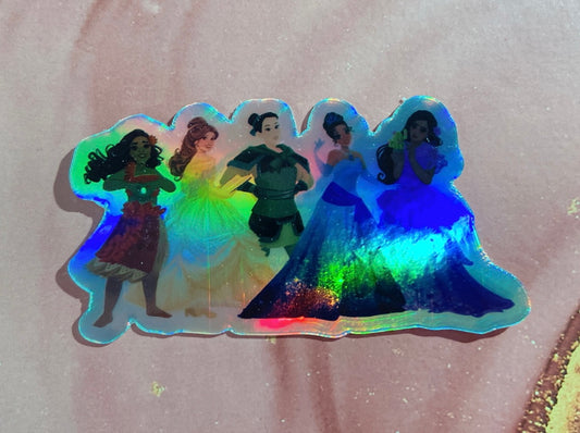 Rainbow Holographic Princess Sticker SALE