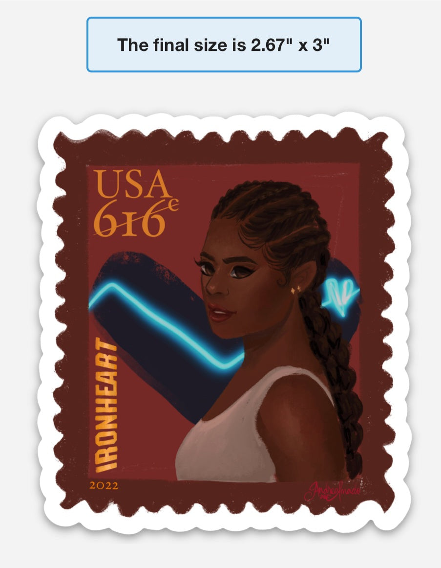 RiRi Williams Ironheart Postage Stamp Sticker SALE