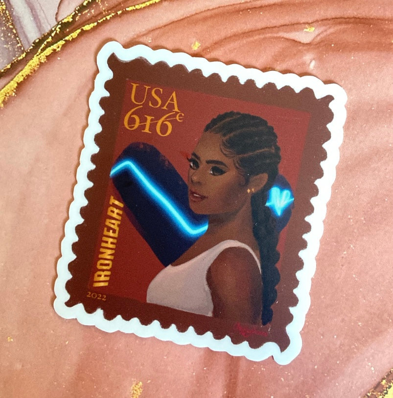 RiRi Williams Ironheart Postage Stamp Sticker SALE