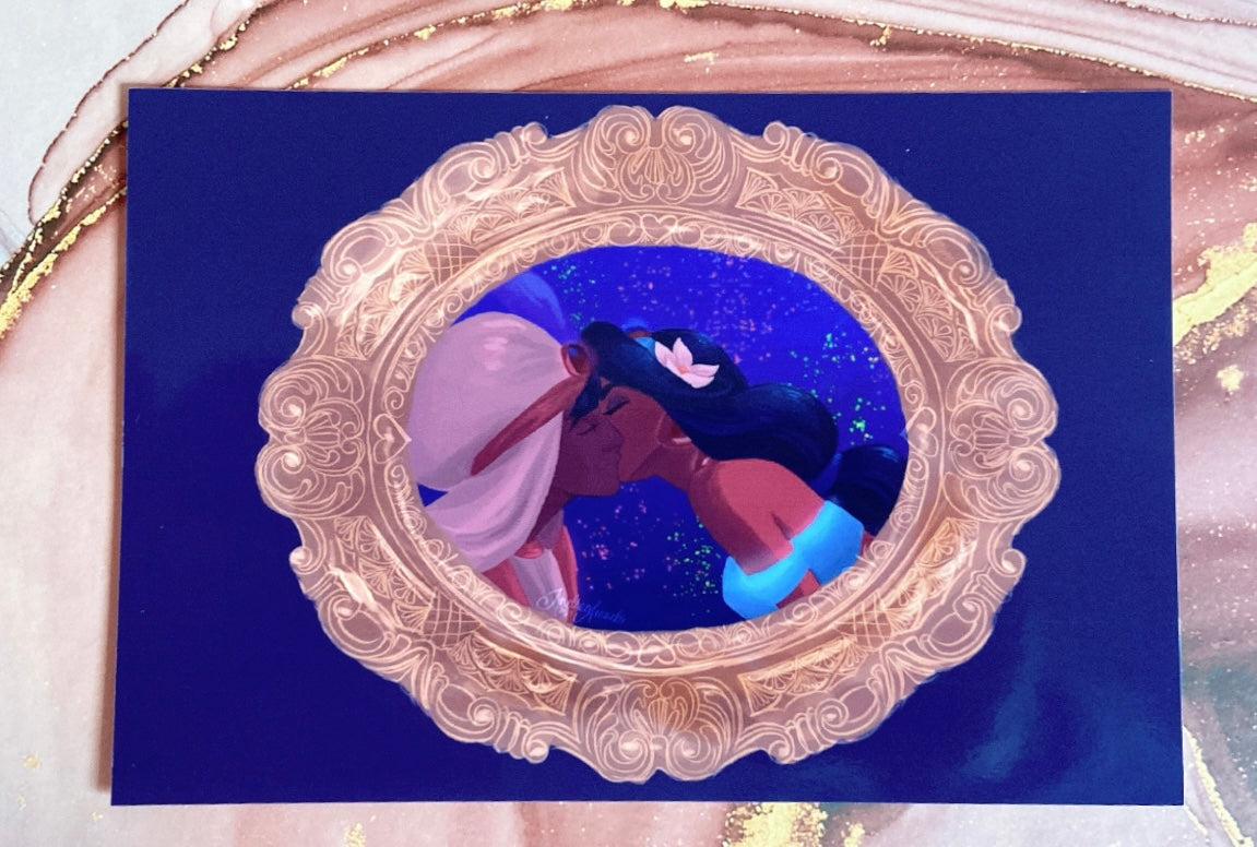 True Love’s Kiss Aladdin and Jasmine Valentine’s Print SALE