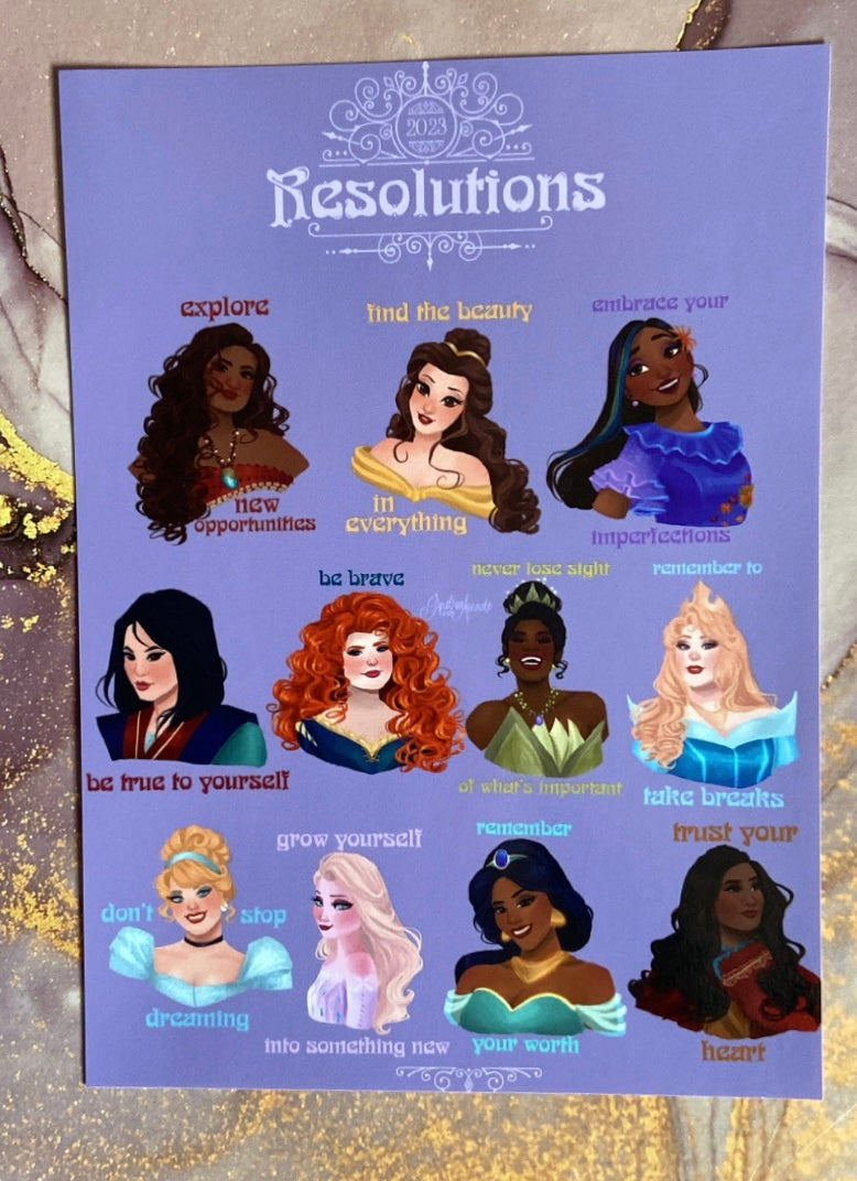 Princess New Year’s Resolution Print Set SALE