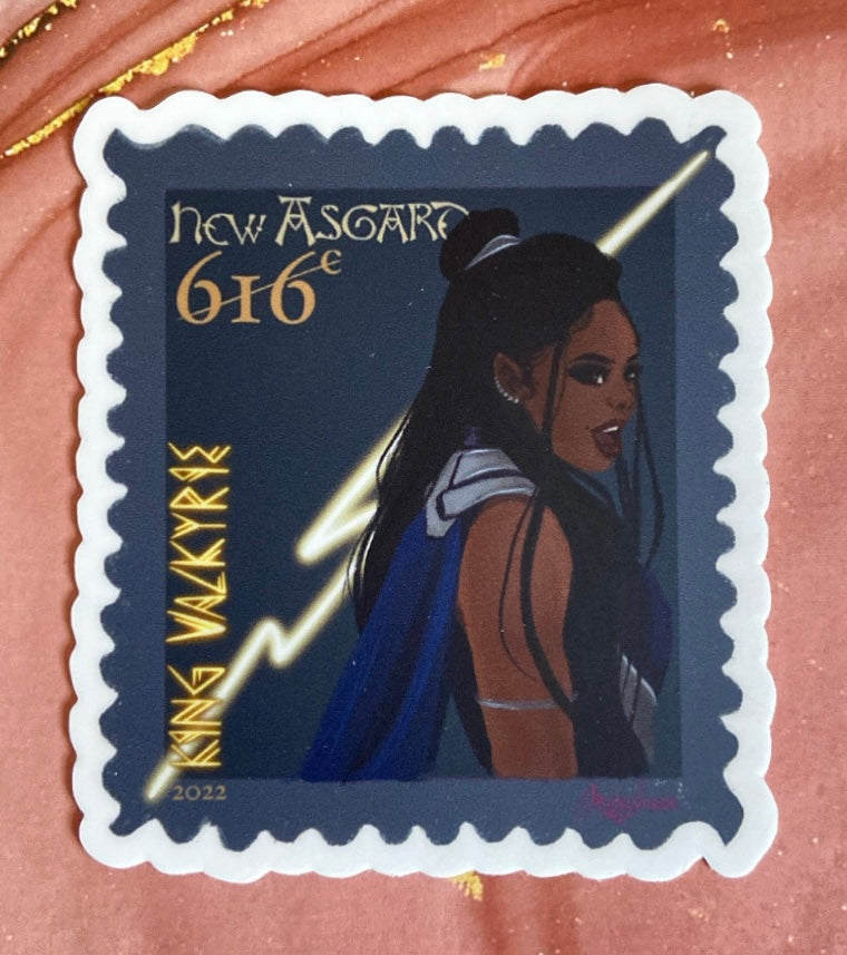 King Valkyrie Postage Stamp Sticker